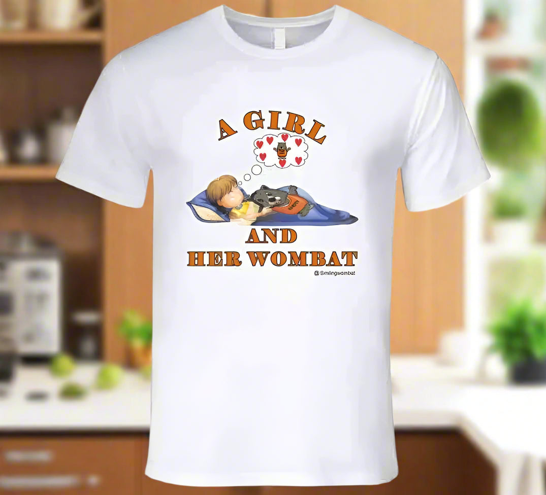 Wombat Pet - A Girl and Her Wombat T-Shirt - Smiling Wombat
