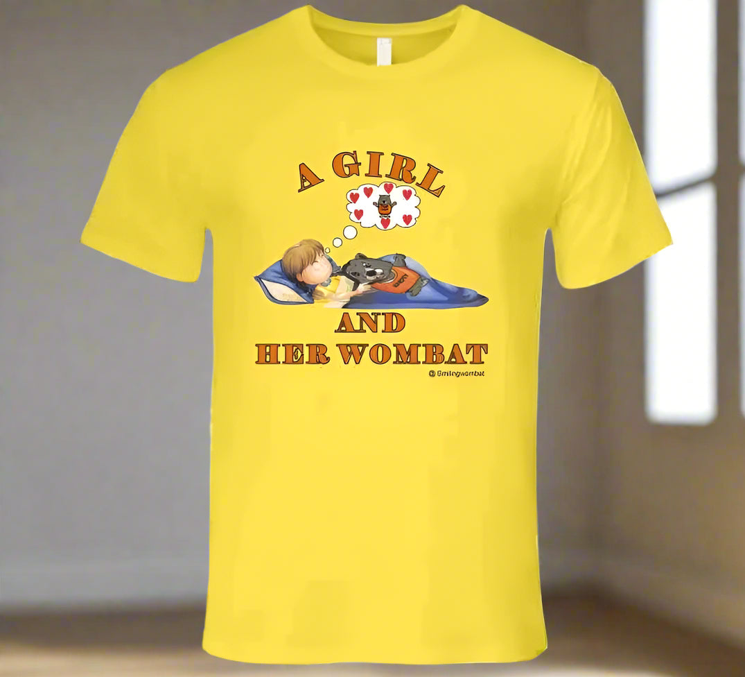 Wombat Pet - A Girl and Her Wombat T-Shirt - Smiling Wombat