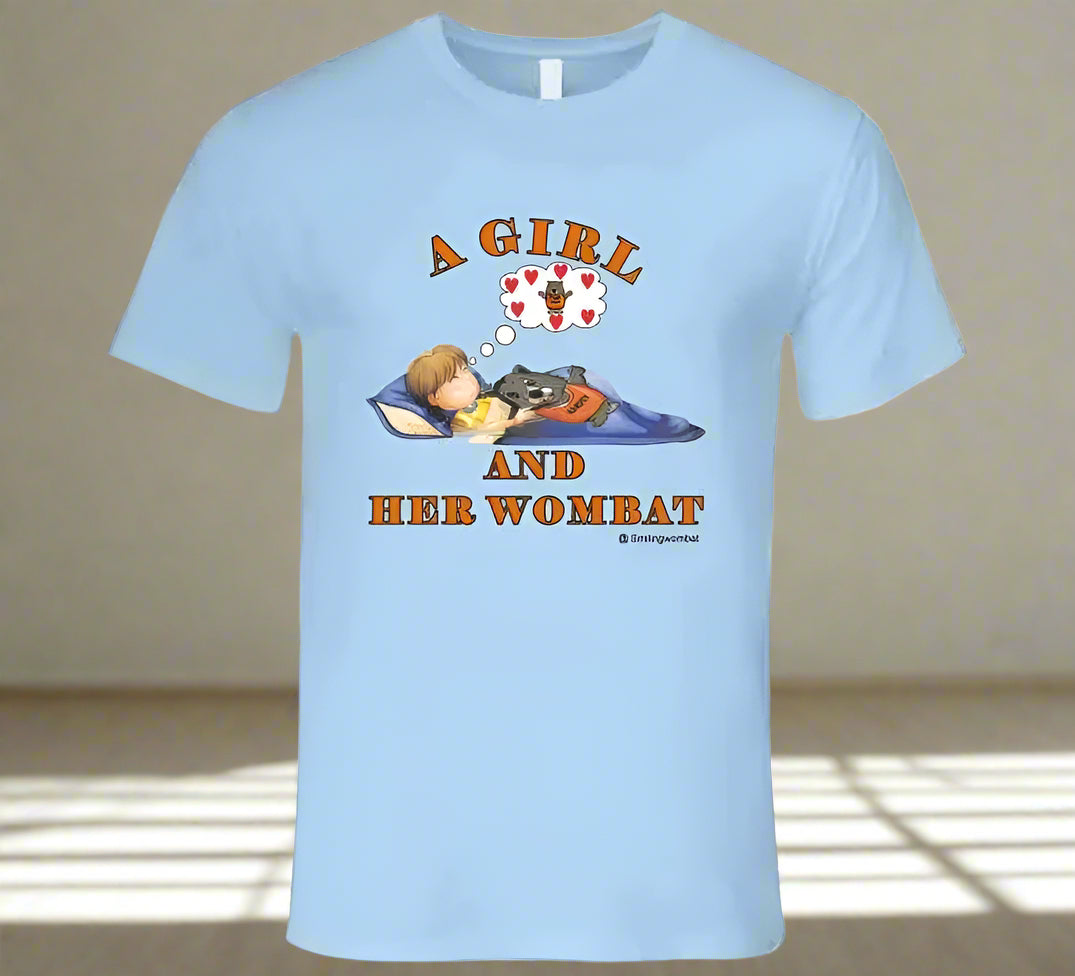 Wombat Pet - A Girl and Her Wombat T-Shirt - Smiling Wombat