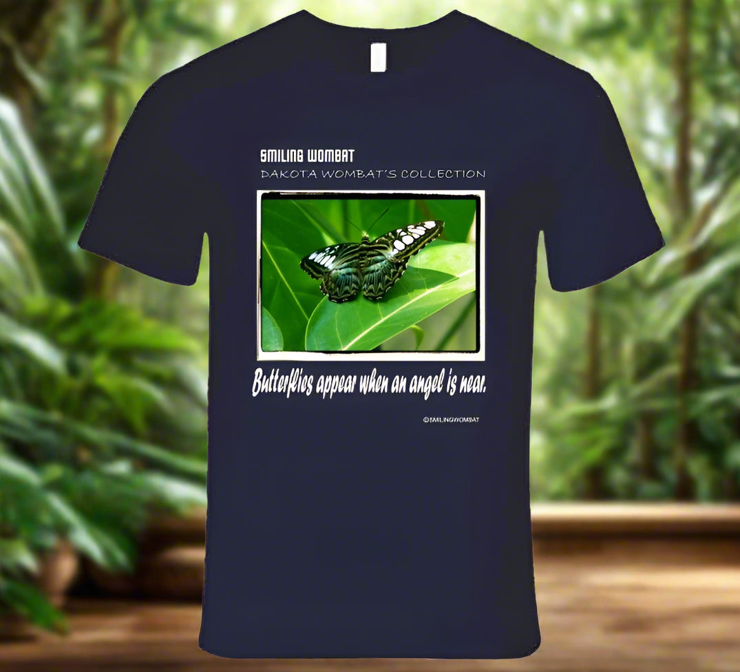 Beautiful Butterfly - T Shirt - Smiling Wombat