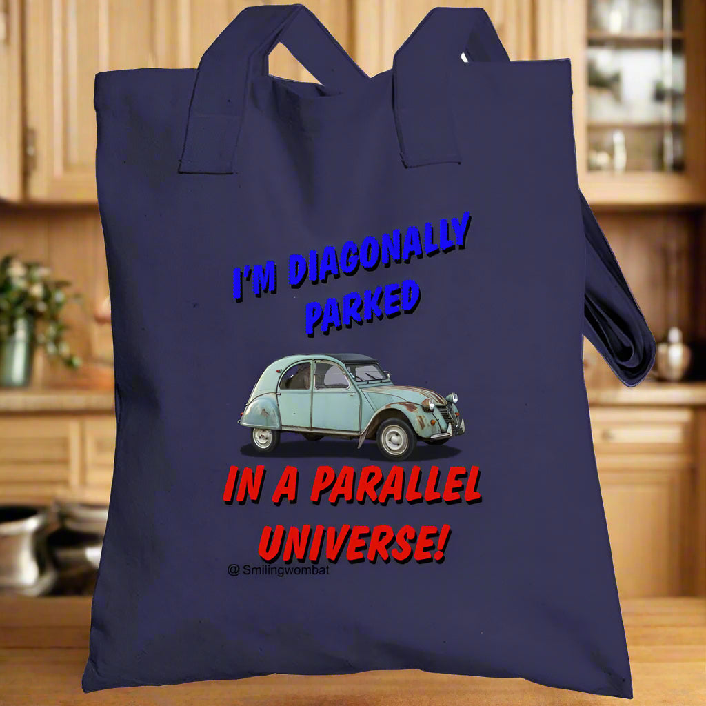 Custom Canvas Tote Bags - "Diagonally Parked" Tote bag - Shopify