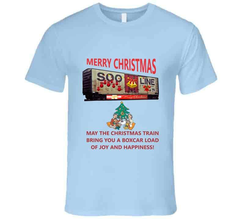 The Christmas Train - Bringing you a Boxcar of Fun T-Shirt - Smiling Wombat
