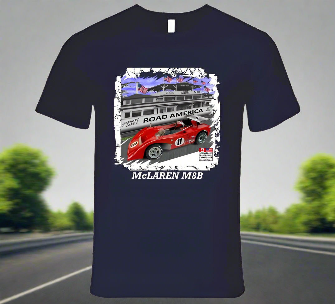 Mclaren M8B Can-Am Race Car - T-Shirt Collection - Smiling Wombat