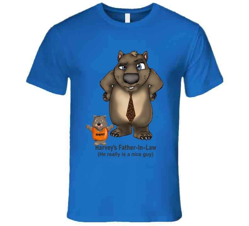 Father In Law - Harvey meets his Father In Law - T Shirt - Smiling Wombat