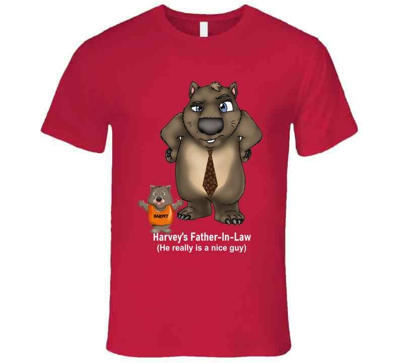 Father in law - Harvey's Father-in-Law - T-Shirt - Smiling Wombat
