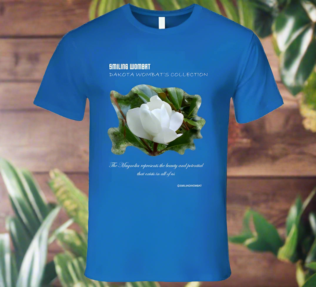 Beautiful Magnolia Blossom Premium T Shirt - Smiling Wombat