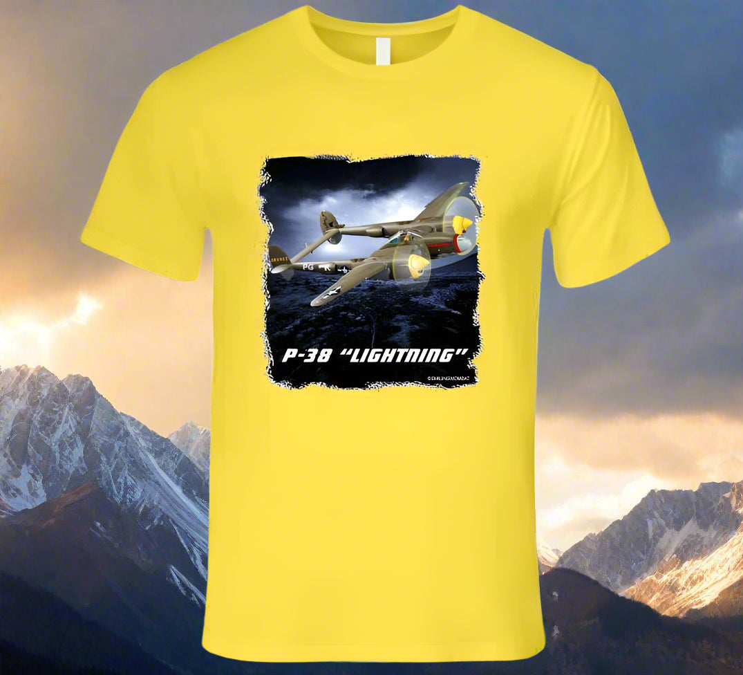 P38 Lightning Famous WW2 Fighter - Shirt Collection - Smiling Wombat