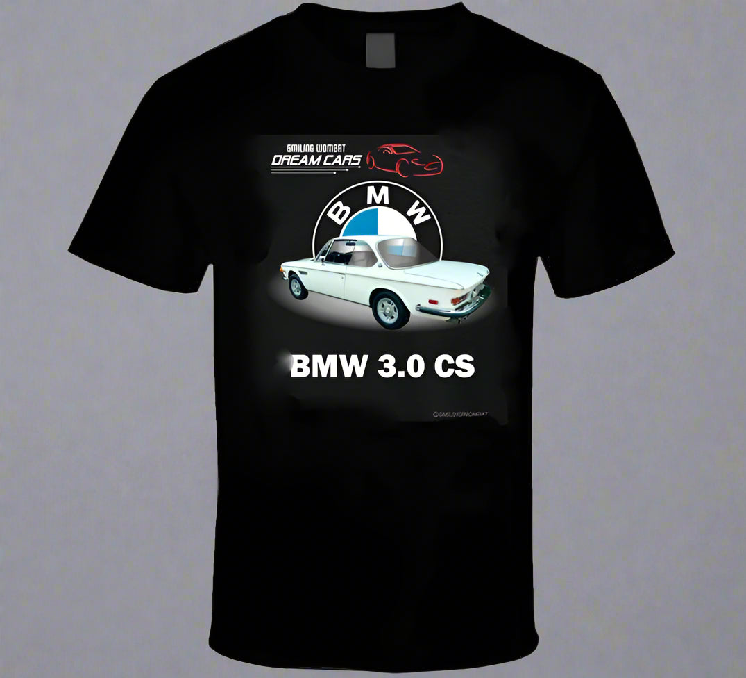 BMW 3.0 CS - T-Shirt and Tote Bags - Smiling Wombat