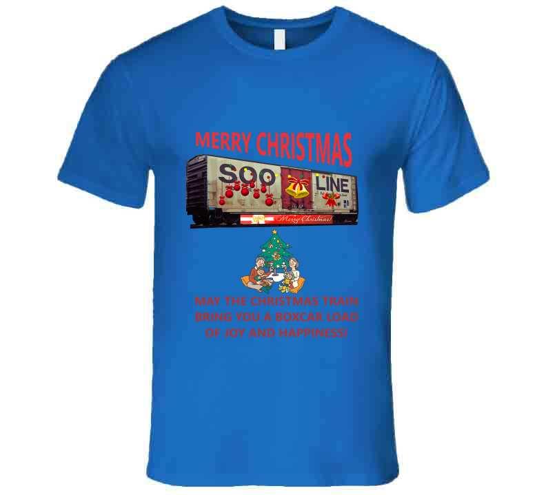 The Christmas Train - Bringing you a Boxcar of Fun T-Shirt - Smiling Wombat
