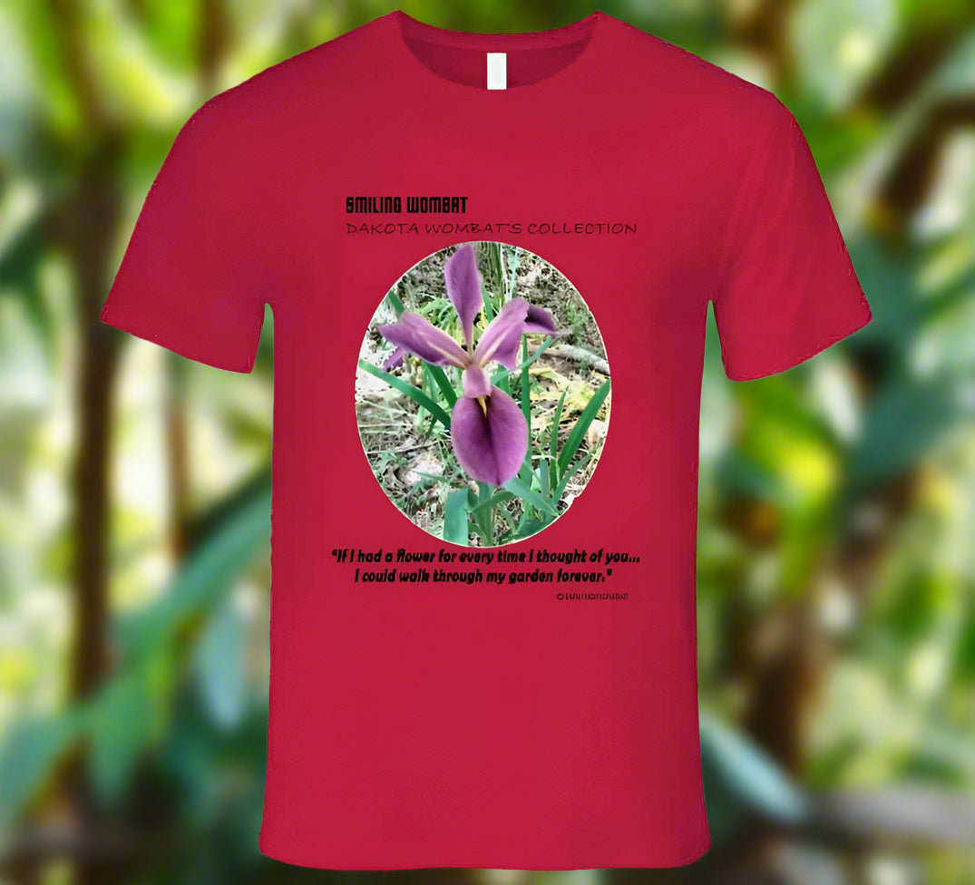 Purple Iris Flower Iris T Shirt - Smiling Wombat