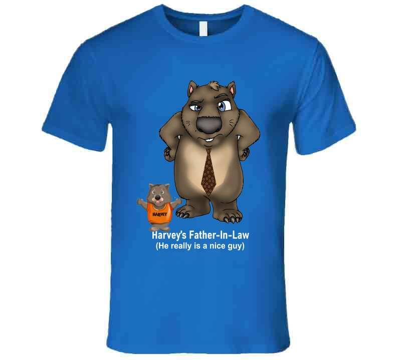 Father in law - Harvey's Father-in-Law - T-Shirt - Smiling Wombat