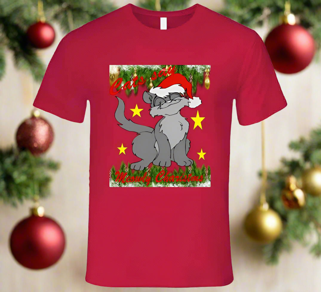 Meowly Christmas T-Shirt and Sweatshirt Collection - Smiling Wombat