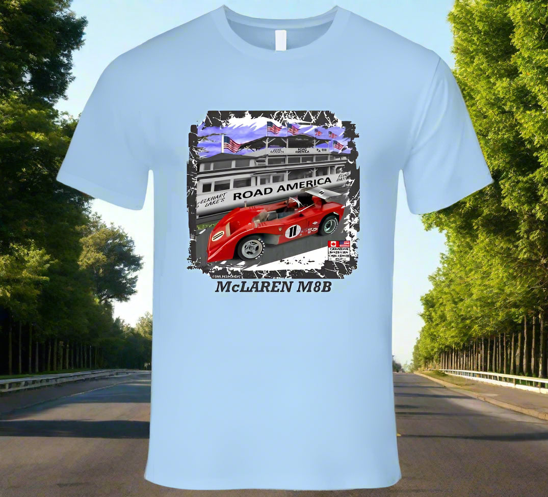 Mclaren M8B Can-Am Race Car - T-Shirt Collection - Smiling Wombat