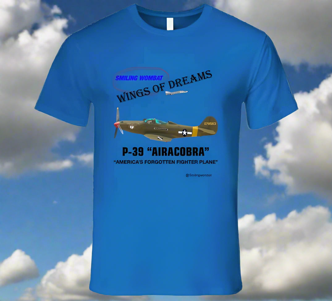 Bell Airacobra - P39 WW2 Fighter - T-Shirt - Smiling Wombat