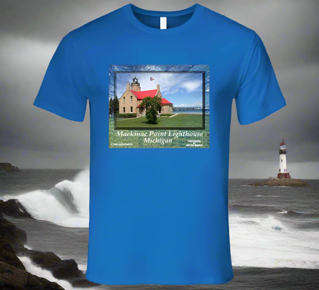 Mackinac Point Historic Lighthouse - T Shirt Collection - Smiling Wombat