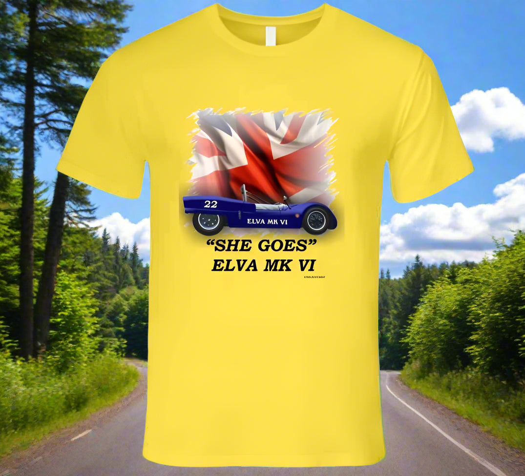 Elva Mk VI Classic British Sports Racer - Shirt Collection - Smiling Wombat