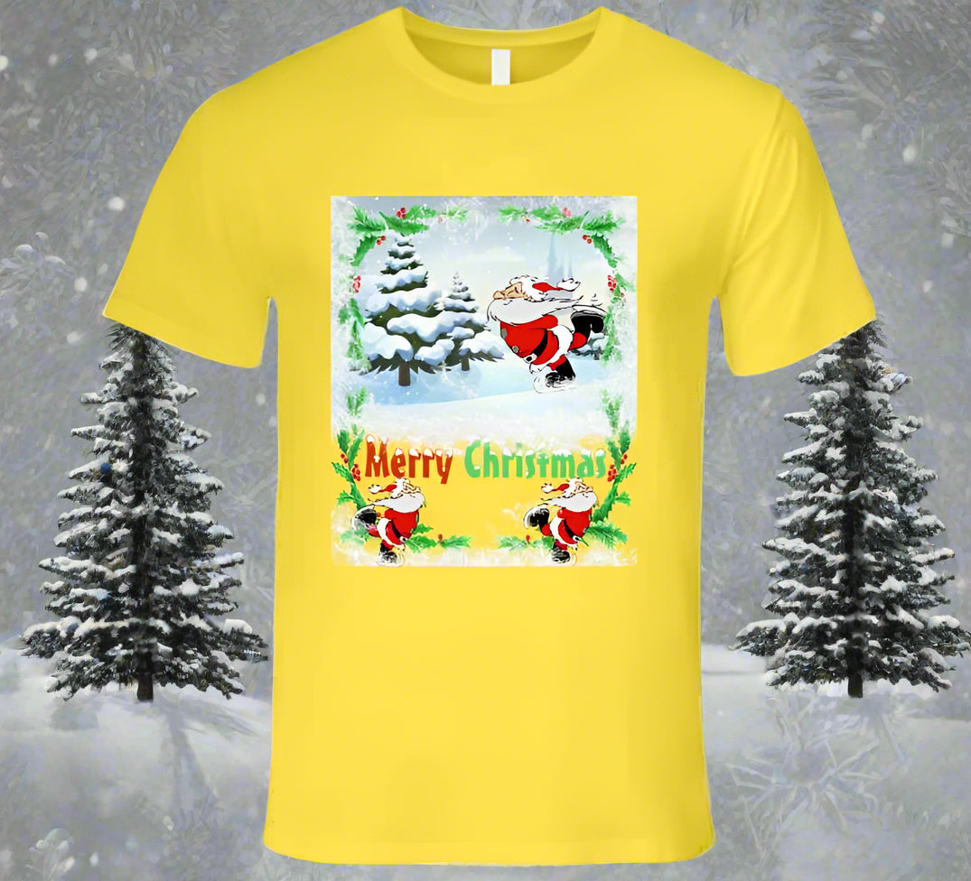 Merry Christmas Skating Santa T-Shirt and Sweatshirt collection - Shopify