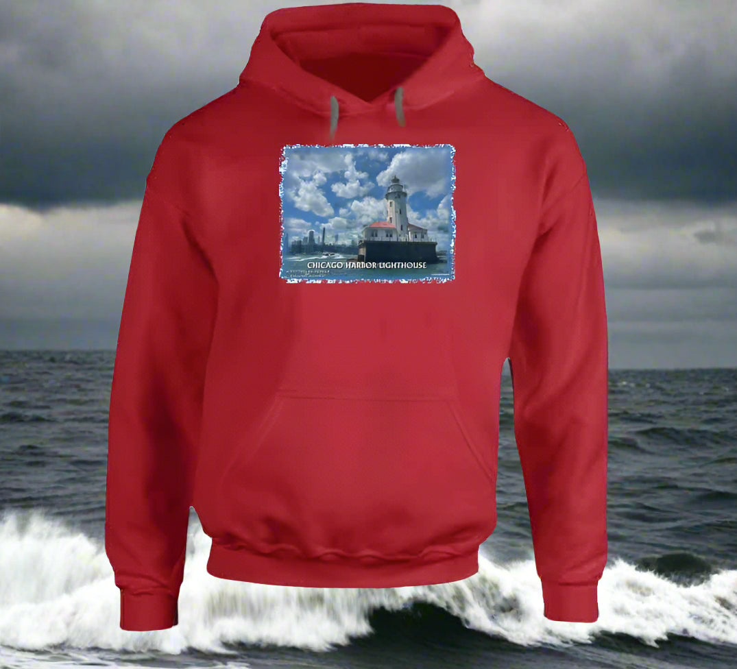 Chicago Harbor Lighthouse T-Shirt and Sweatshirt Collection - Smiling Wombat