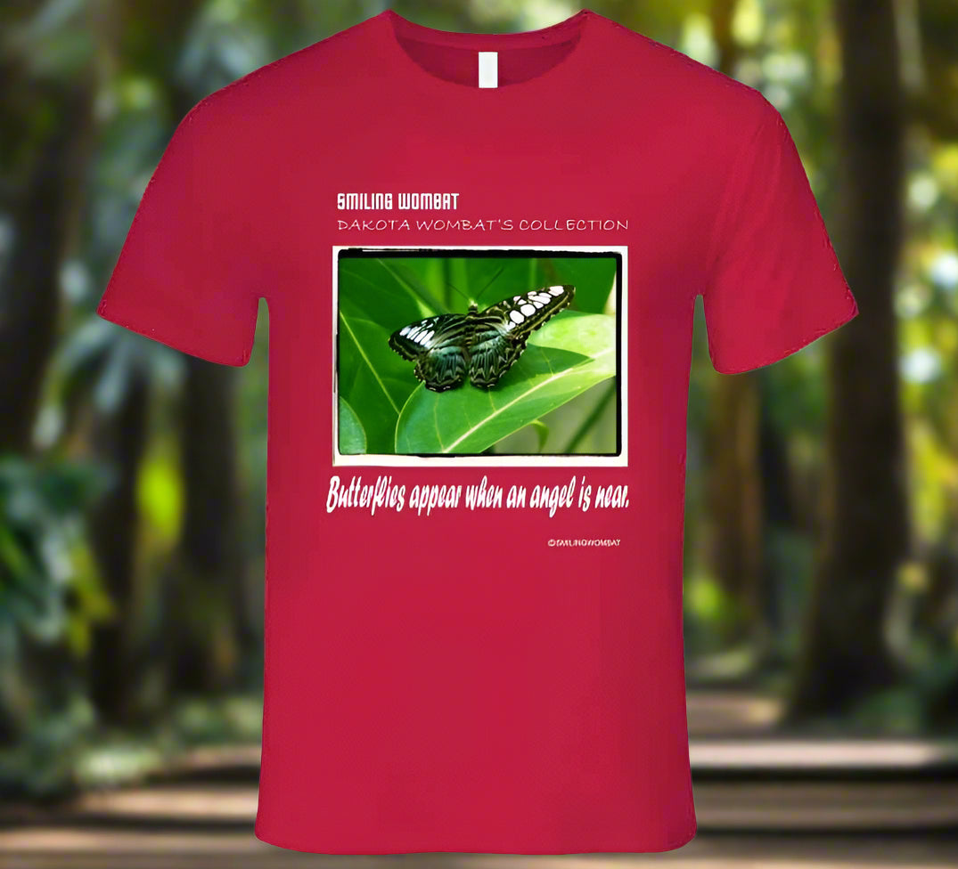 Beautiful Butterfly - T Shirt - Smiling Wombat