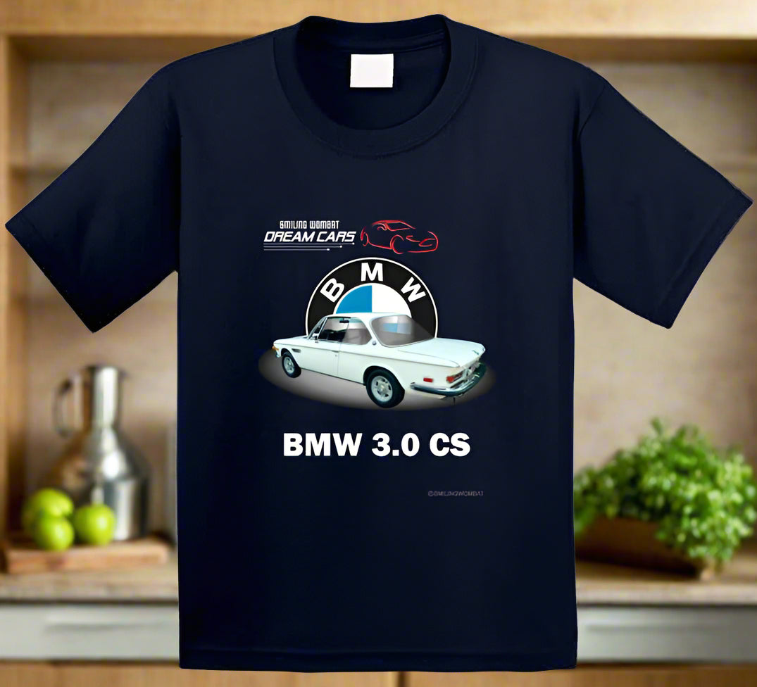 BMW 3.0 CS - T-Shirt and Tote Bags - Smiling Wombat