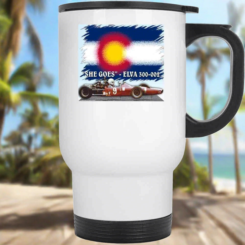 Elva 300-002 Formula Race Car - "She Goes" - Mug Collection - Smiling Wombat