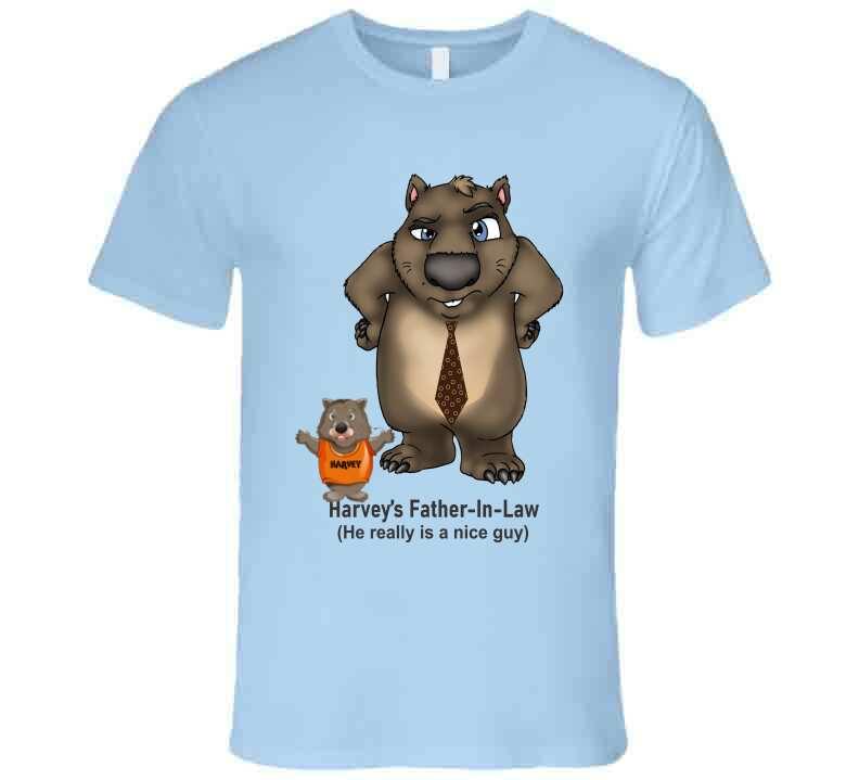 Father In Law - Harvey meets his Father In Law - T Shirt - Smiling Wombat