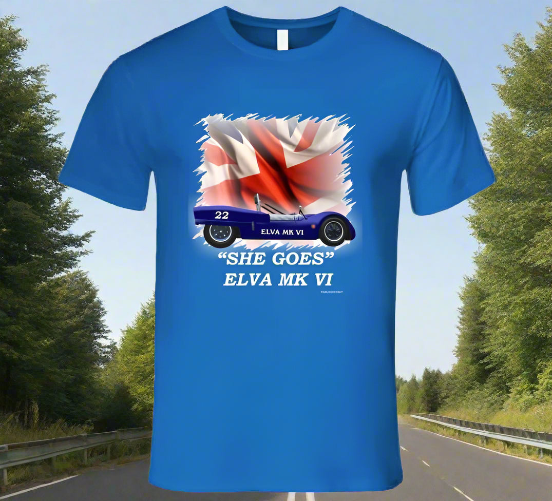 Elva Mk VI Classic British Sports Racer - Shirt Collection - Smiling Wombat