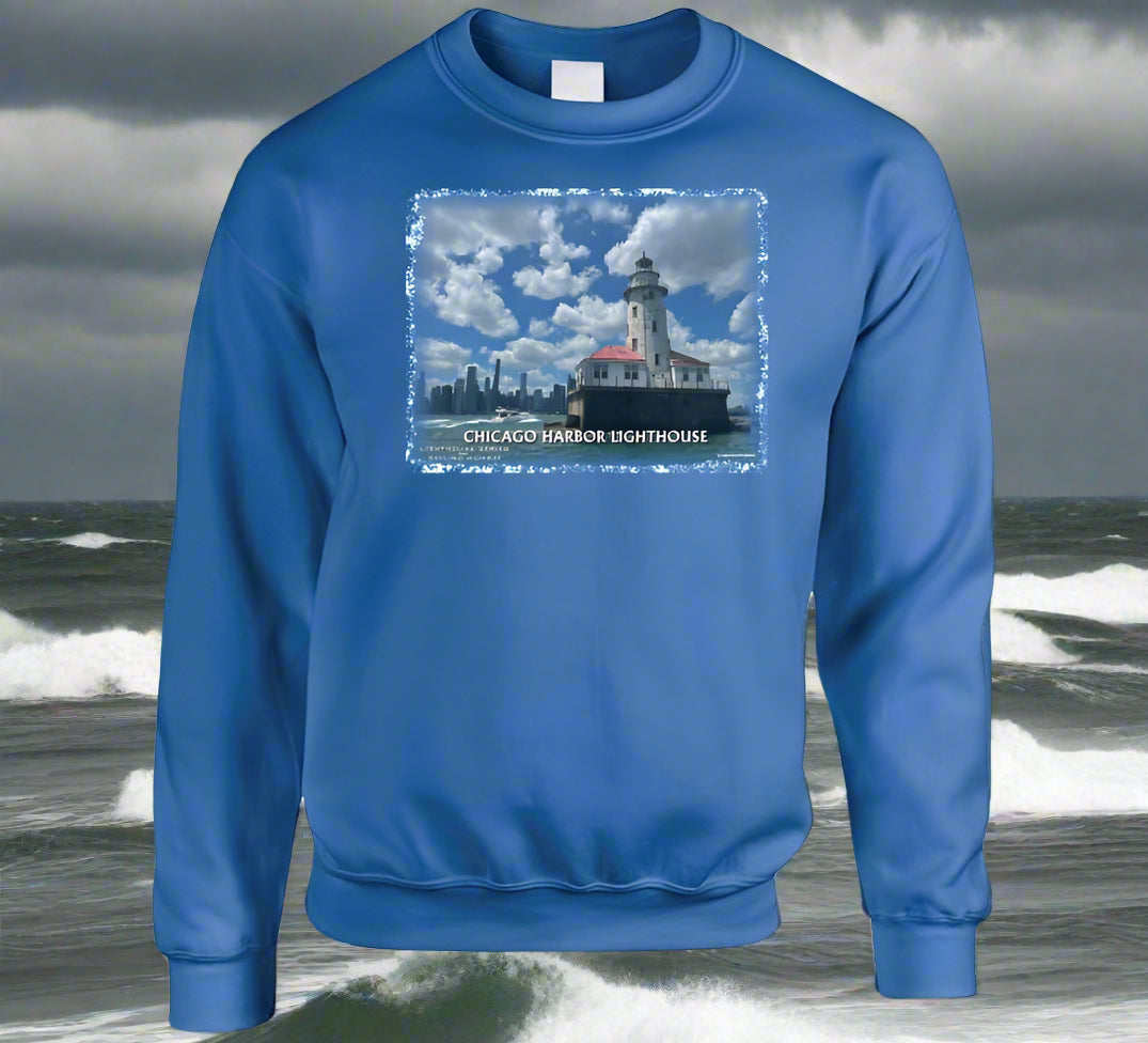 Chicago Harbor Lighthouse T-Shirt and Sweatshirt Collection - Smiling Wombat