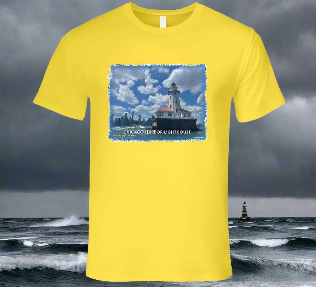 Chicago Harbor Lighthouse T-Shirt and Sweatshirt Collection - Smiling Wombat