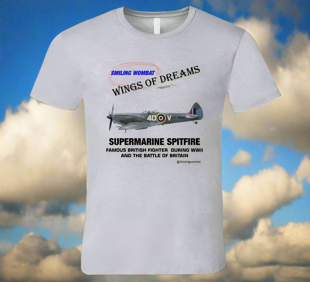 Supermarine Spitfire - T Shirt - Smiling Wombat