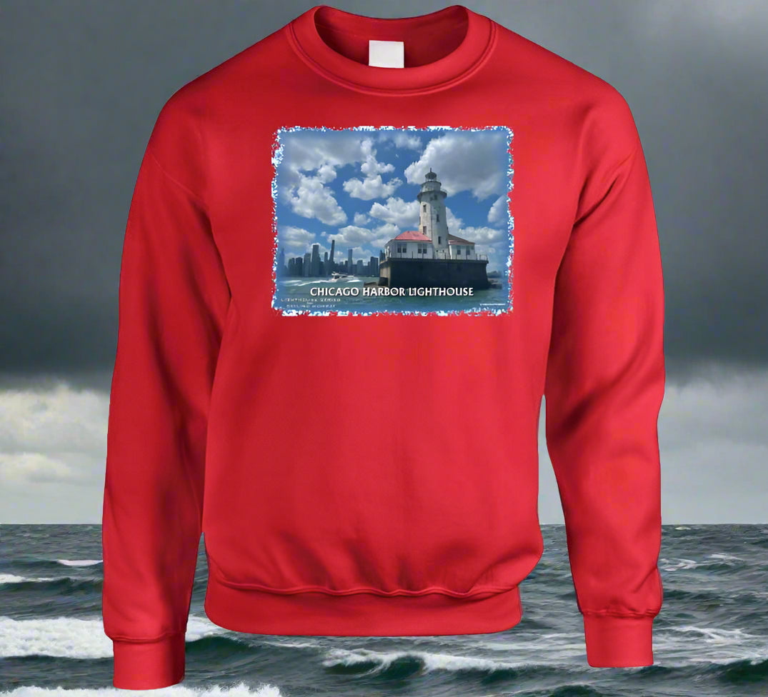 Chicago Harbor Lighthouse T-Shirt and Sweatshirt Collection - Smiling Wombat