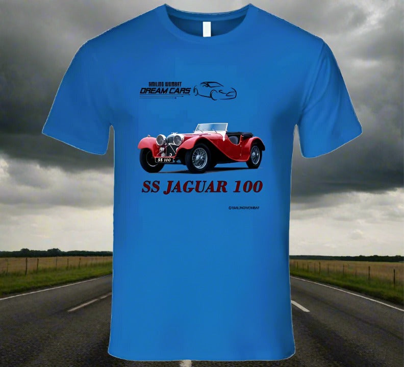 Classic Car Jaguar 100 - Smiling Wombat