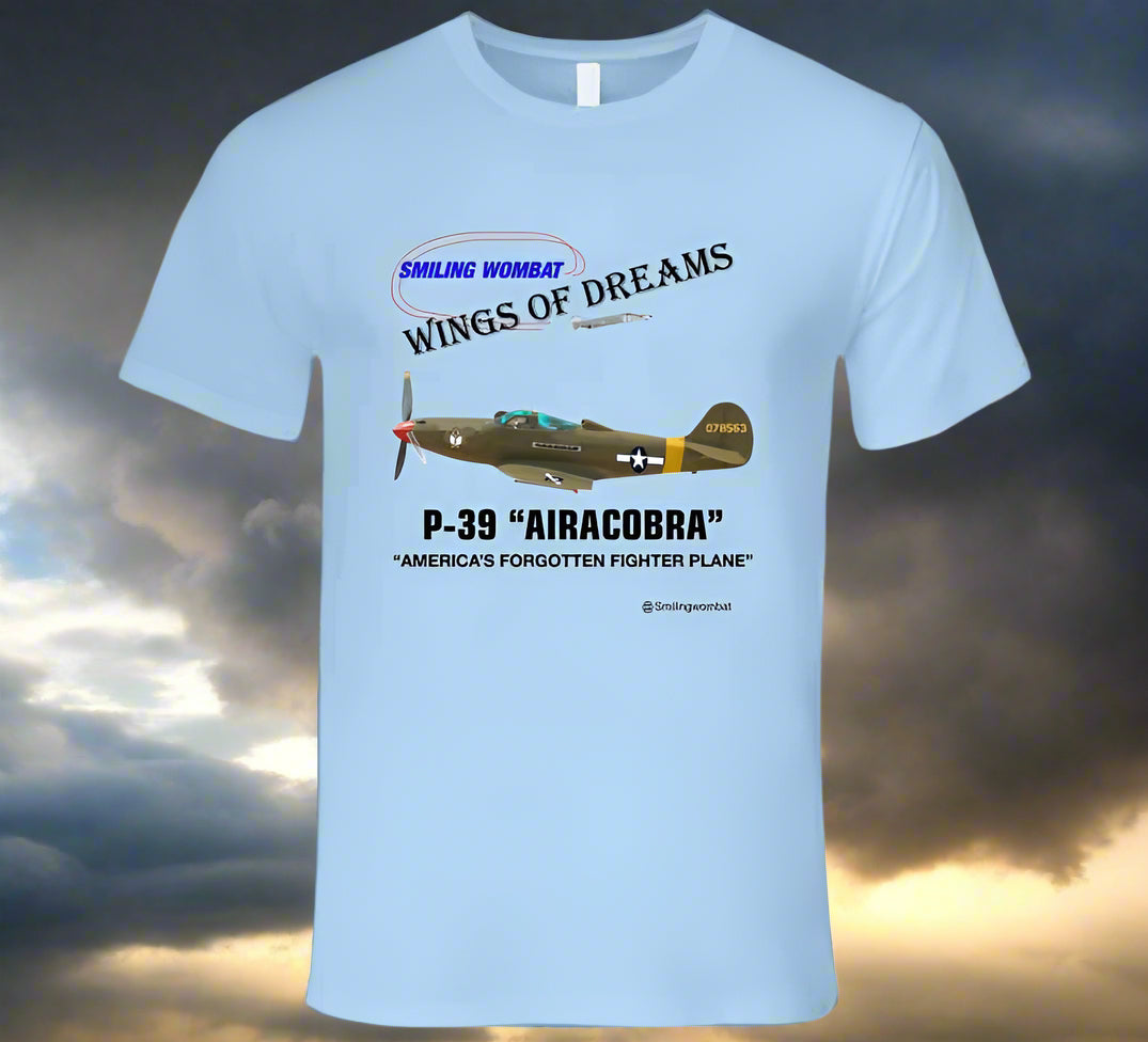 Bell Airacobra - P39 WW2 Fighter - T-Shirt - Smiling Wombat