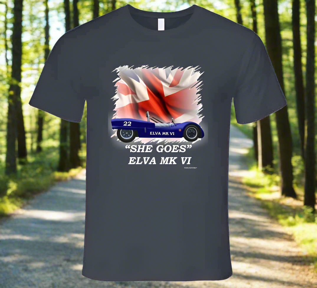 Elva Mk VI Classic British Sports Racer - Shirt Collection - Smiling Wombat