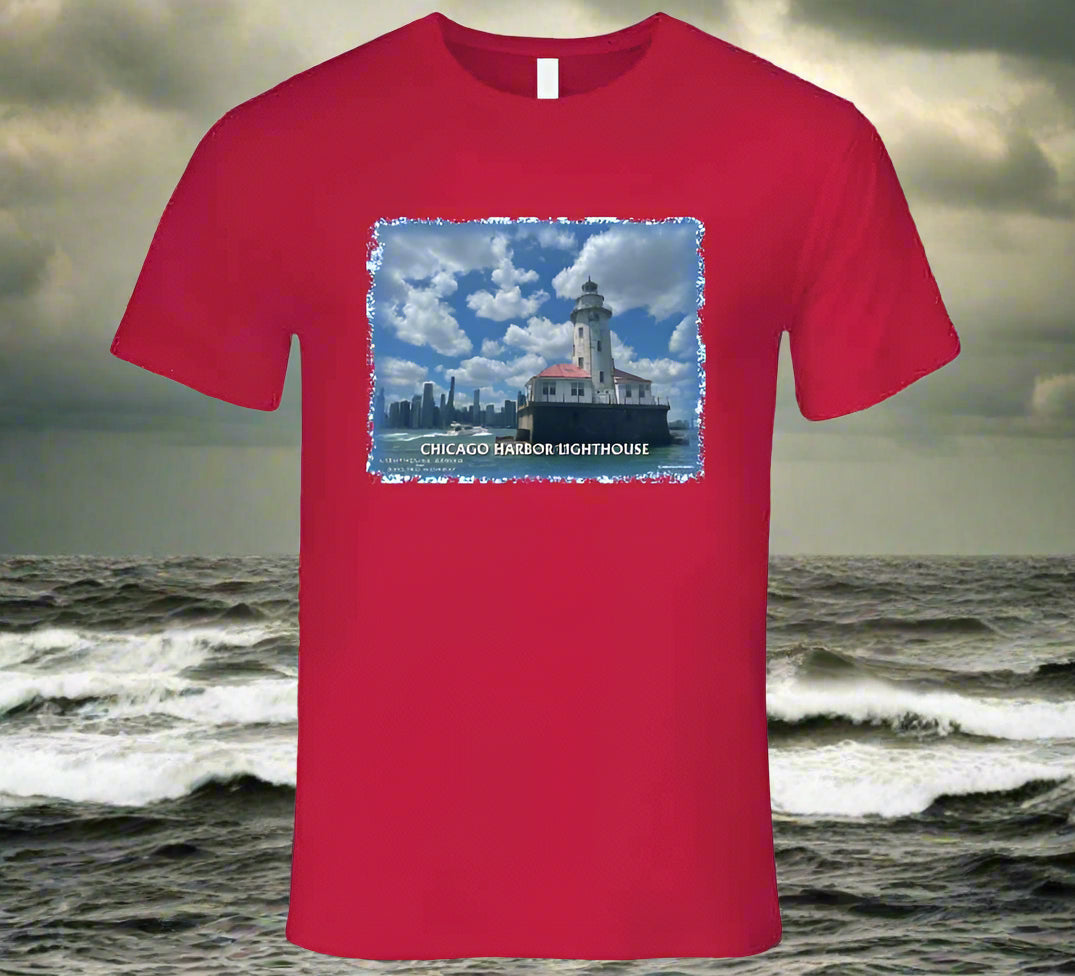 Chicago Harbor Lighthouse T-Shirt and Sweatshirt Collection - Smiling Wombat