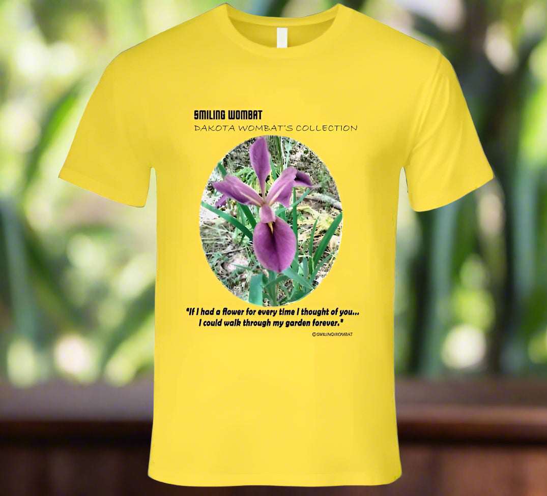 Purple Iris Flower Iris T Shirt - Smiling Wombat