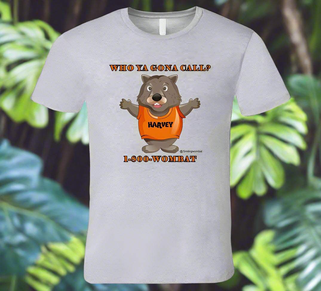 Who Ya Gonna Call - Call 1-800-Wombat T-Shirt - Smiling Wombat