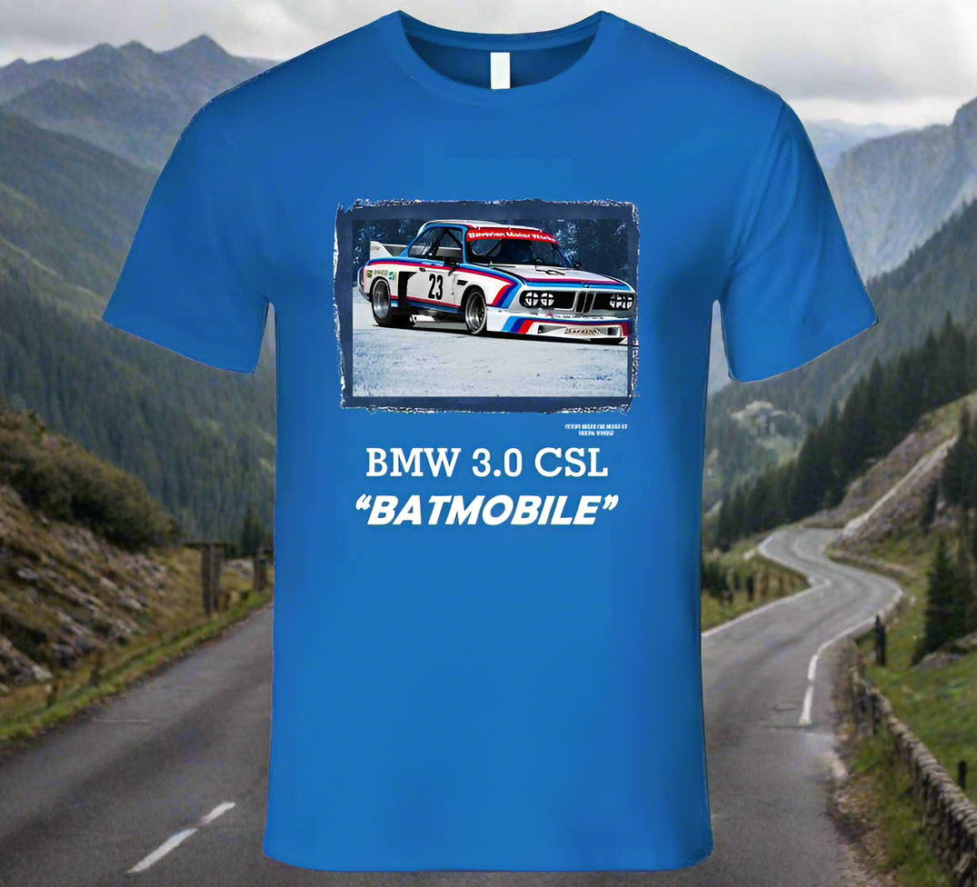 BMW 3.0 CSL - The Famous "Batmobile" - T Shirt - Smiling Wombat