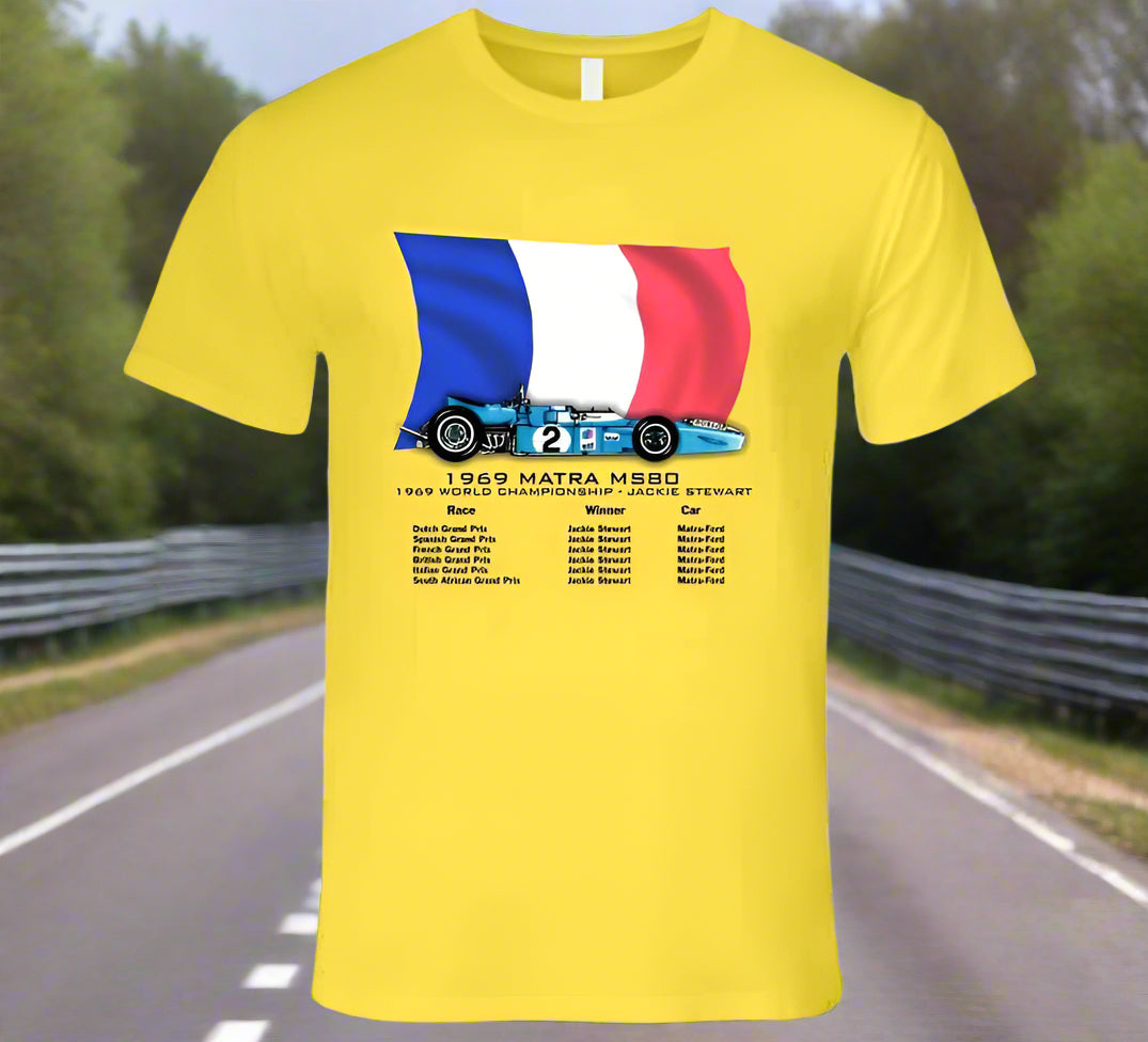 Matra F1 1969 Grand Prix Race Car T-Shirt - Smiling Wombat