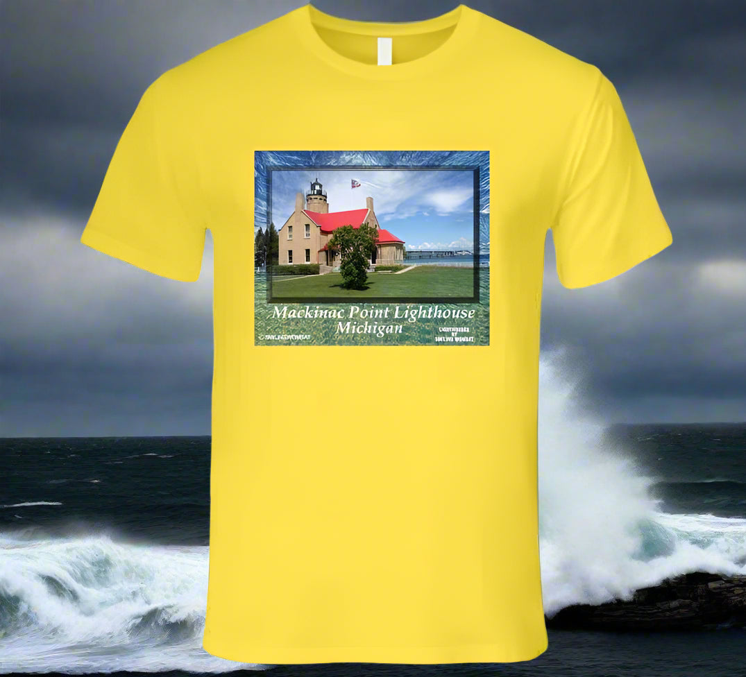 Mackinac Point Historic Lighthouse - T Shirt Collection - Smiling Wombat