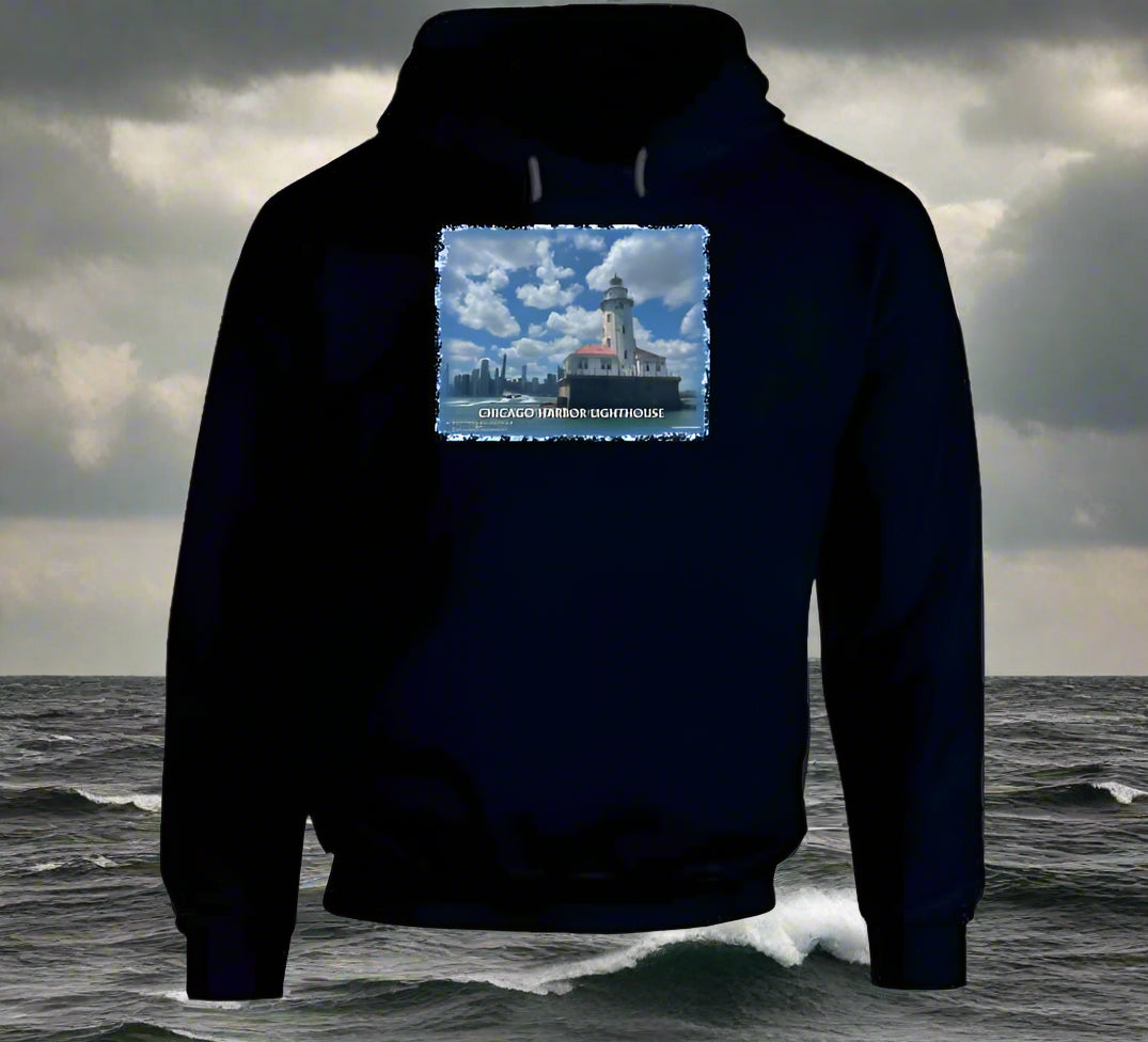 Chicago Harbor Lighthouse T-Shirt and Sweatshirt Collection - Smiling Wombat