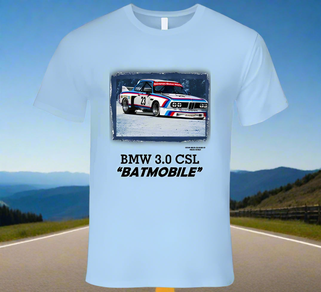 BMW 3.0 CSL - The Famous "Batmobile" - T Shirt - Smiling Wombat