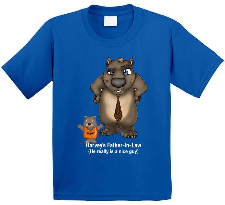 Father in law - Harvey's Father-in-Law - T-Shirt - Smiling Wombat