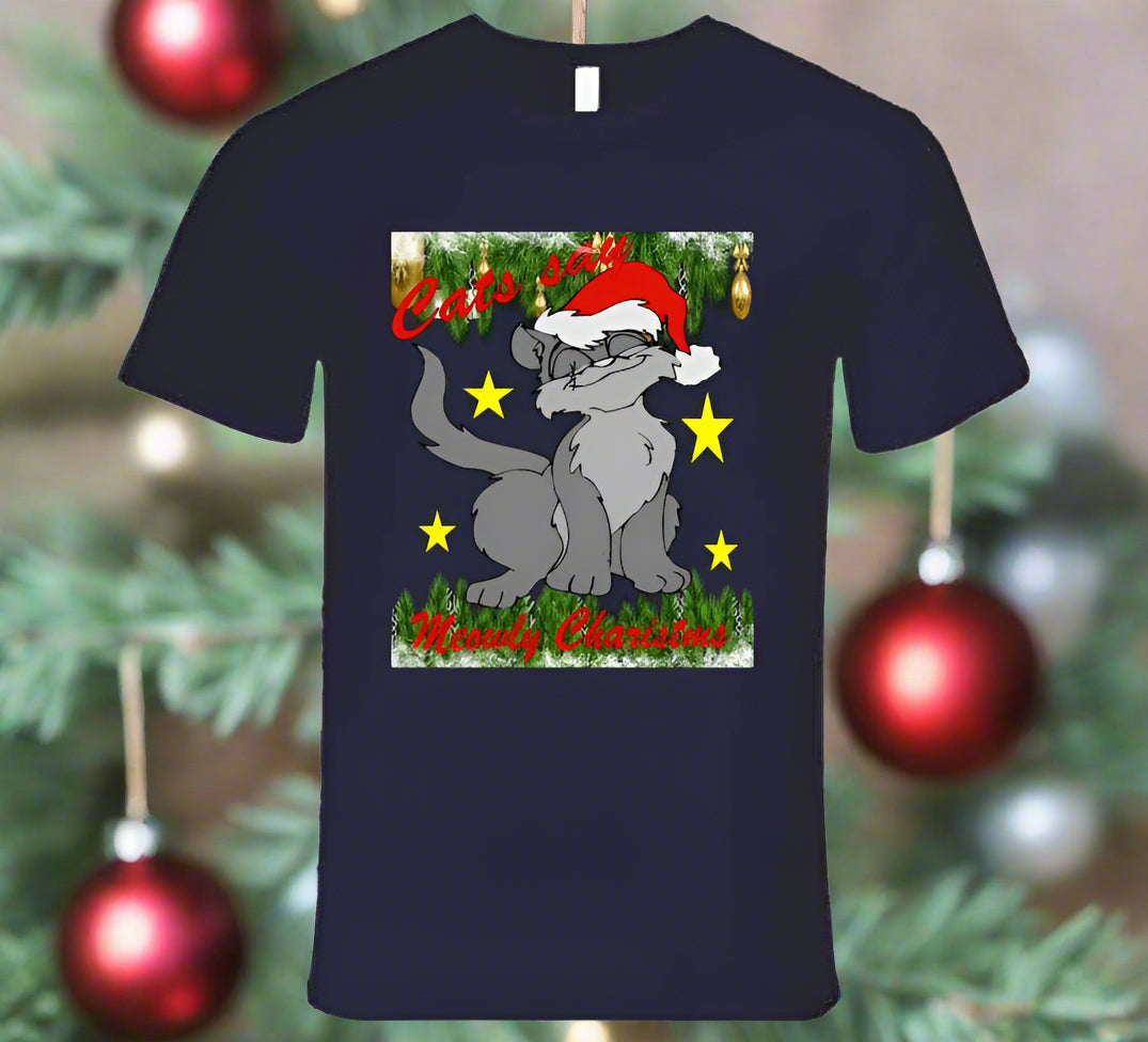 Meowly Christmas T-Shirt and Sweatshirt Collection - Smiling Wombat