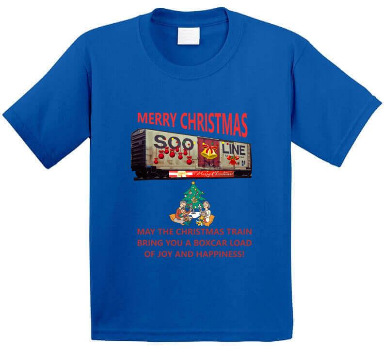 The Christmas Train - Bringing you a Boxcar of Fun T-Shirt - Smiling Wombat
