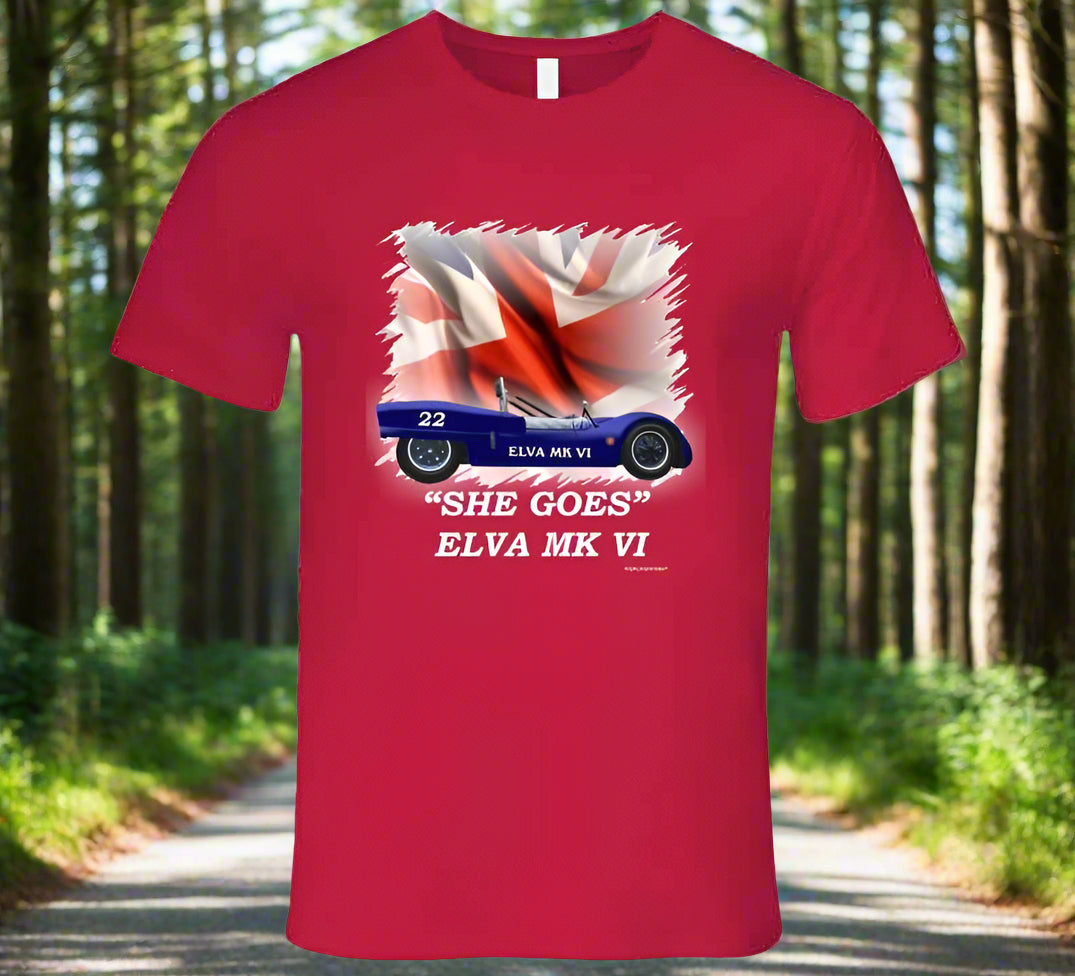 Elva Mk VI Classic British Sports Racer - Shirt Collection - Smiling Wombat