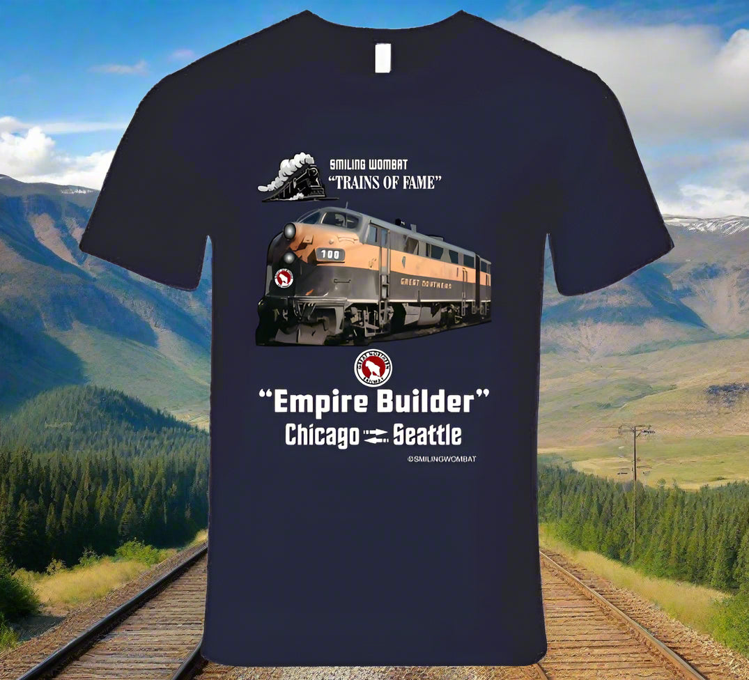 Great Northern Empire Builder Dark T-Shirt - Smiling Wombat