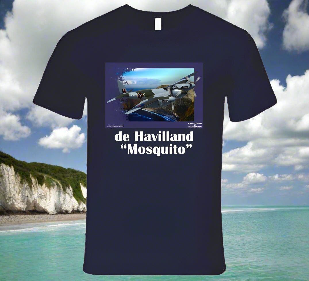 de Havilland Mosquito - Famous English WW2 Aircraft - T Shirt - Smiling Wombat