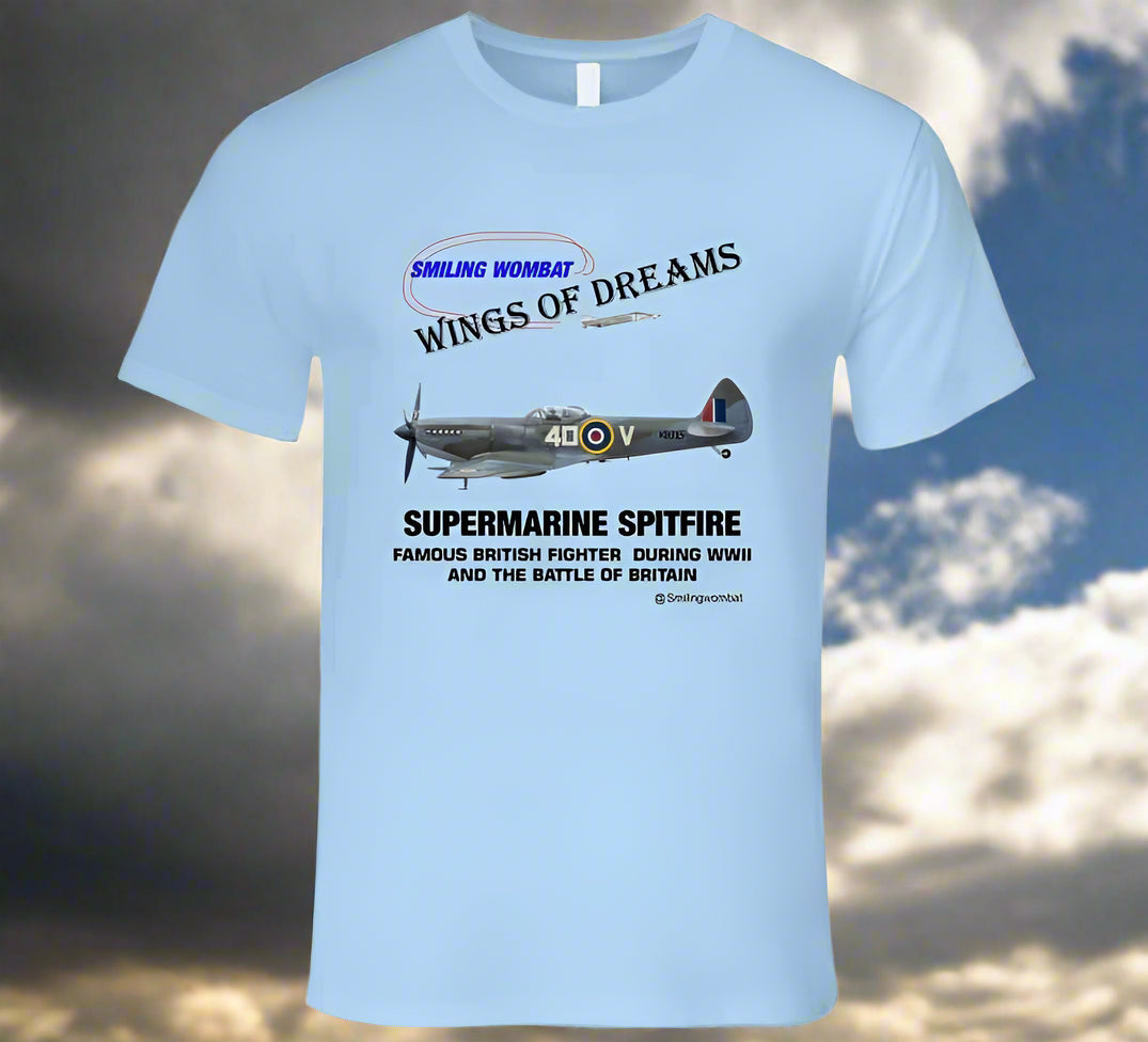Supermarine Spitfire - T Shirt - Smiling Wombat