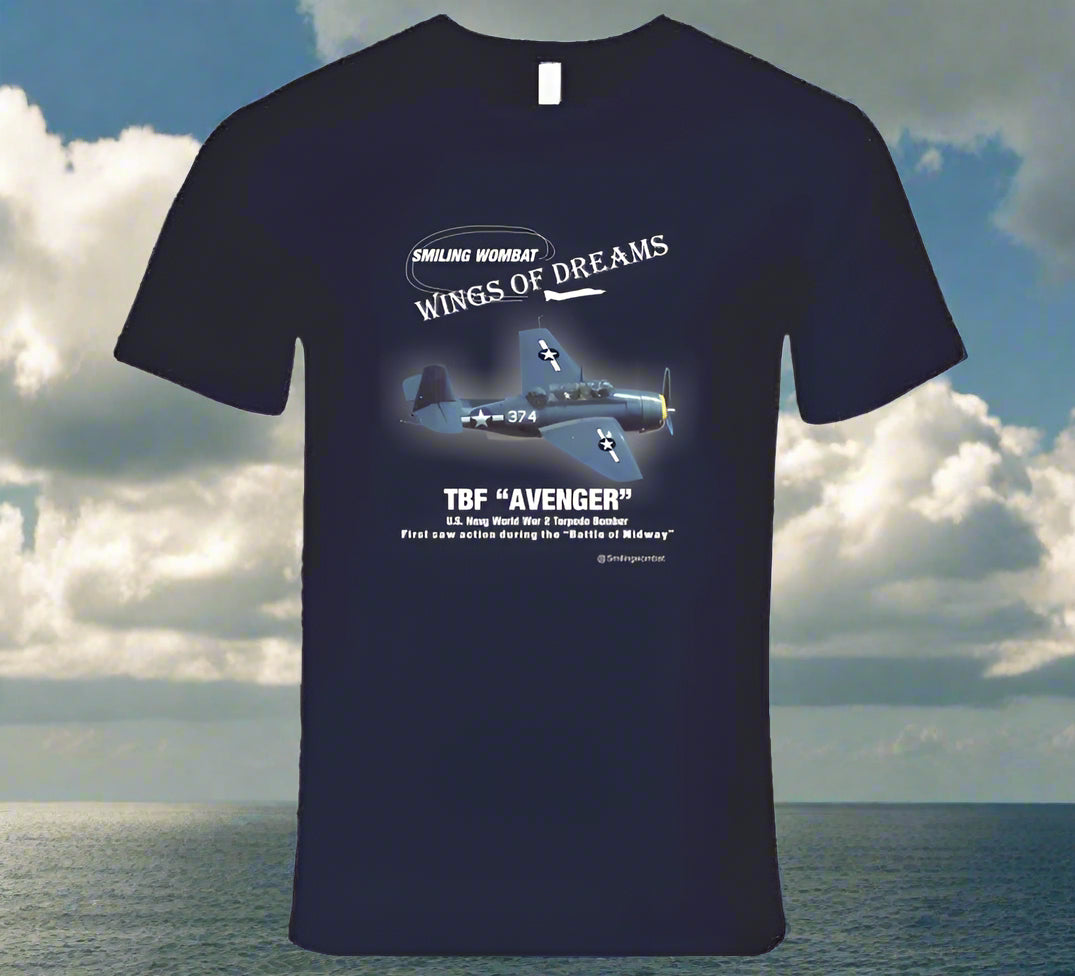 U.S. Navy Avenger - Black/Navy T-Shirt - Smiling Wombat
